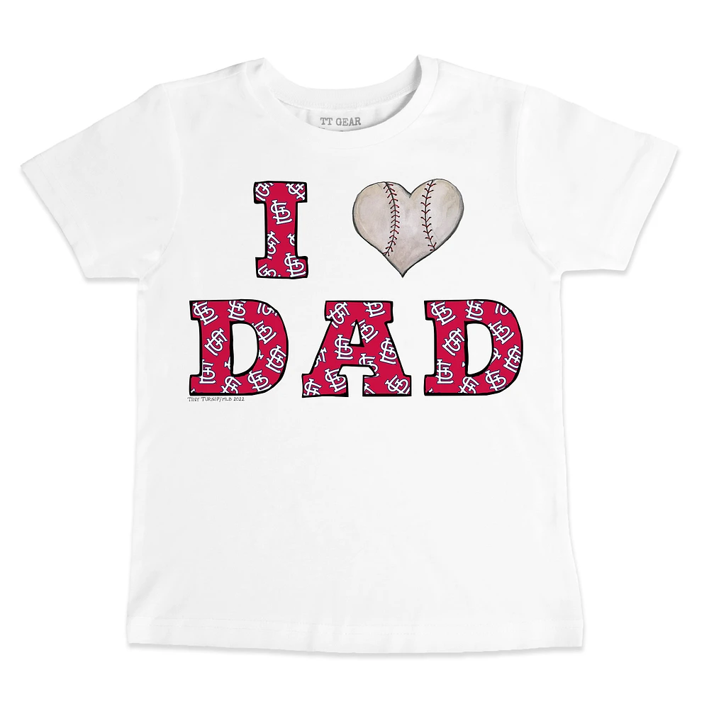 Toddler Tiny Turnip White St. Louis Cardinals I Love Dad T-Shirt