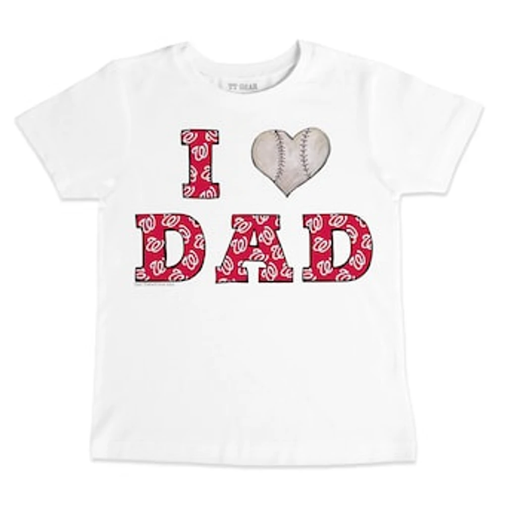 Toddler Tiny Turnip White Washington Nationals I Love Dad T-Shirt