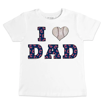 Youth Tiny Turnip White Cleveland Guardians I Love Dad T-Shirt