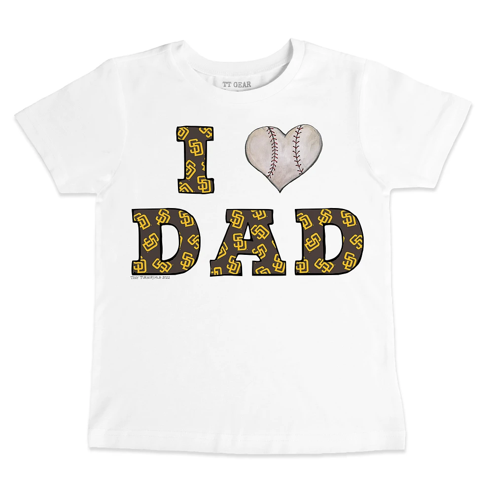 Youth Tiny Turnip White San Diego Padres I Love Dad T-Shirt