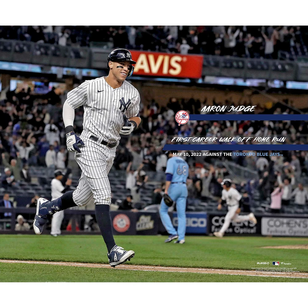 Aaron Judge New York Yankees Unsigned 1st Career Walk Off Home Run Photograph