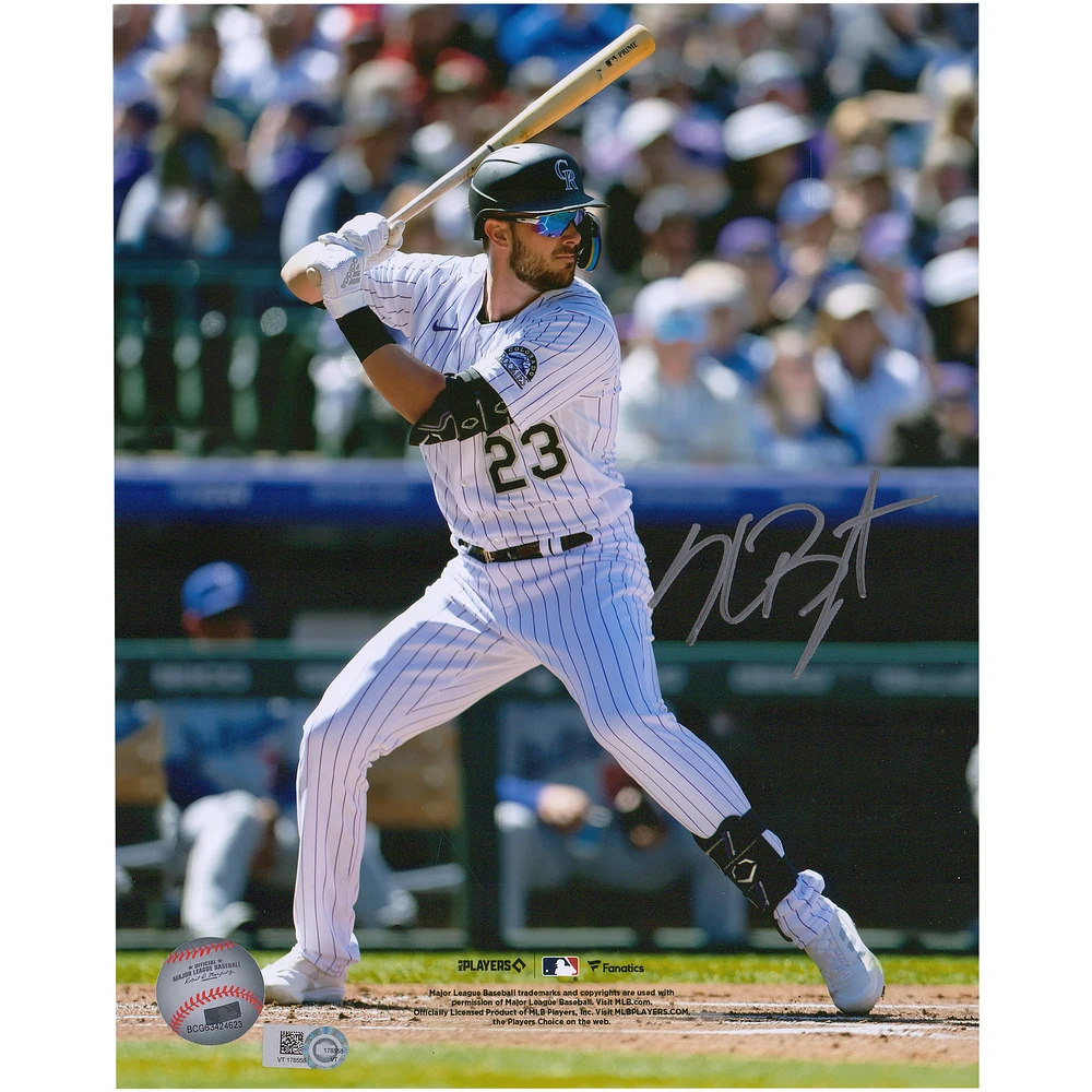 Kris Bryant Colorado Rockies Autographed 8" x 10" Hitting Photograph