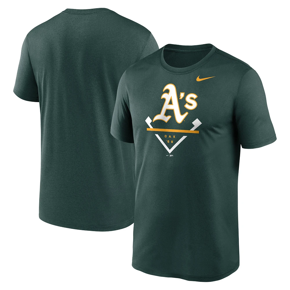 Men's Nike Green Oakland Athletics Cooperstown Collection Icon Legend Performance T-Shirt