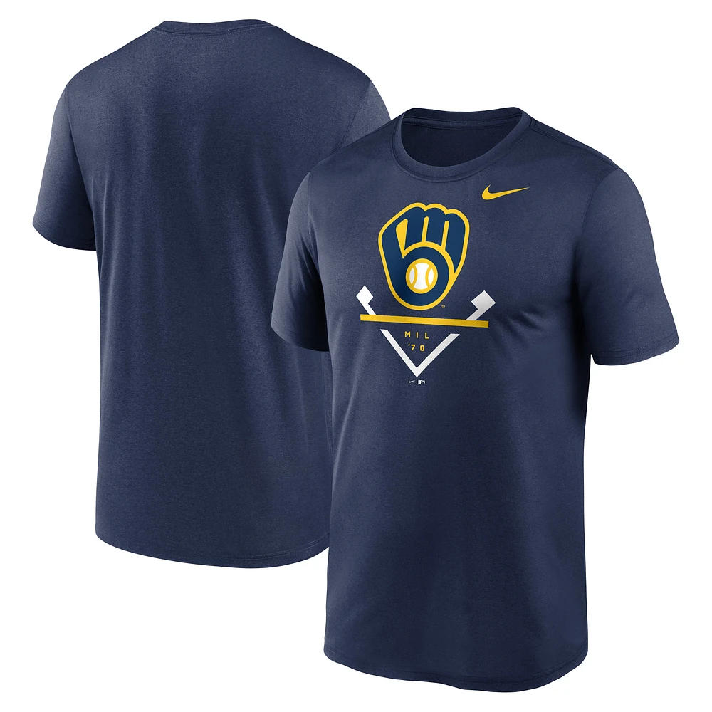 Men's Nike Navy Milwaukee Brewers Icon Legend Performance T-Shirt