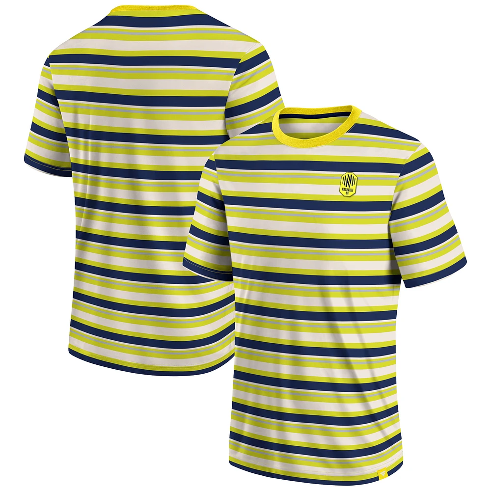 Men's Fanatics Yellow Nashville SC Shot Clock Stripe T-Shirt
