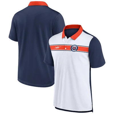 Men's Nike White/Navy Detroit Tigers Rewind Stripe Polo