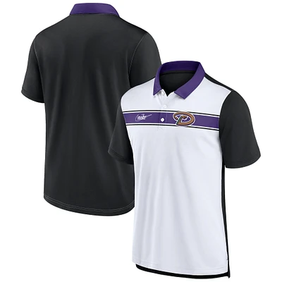 Men's Nike White/Black Arizona Diamondbacks Rewind Stripe Polo