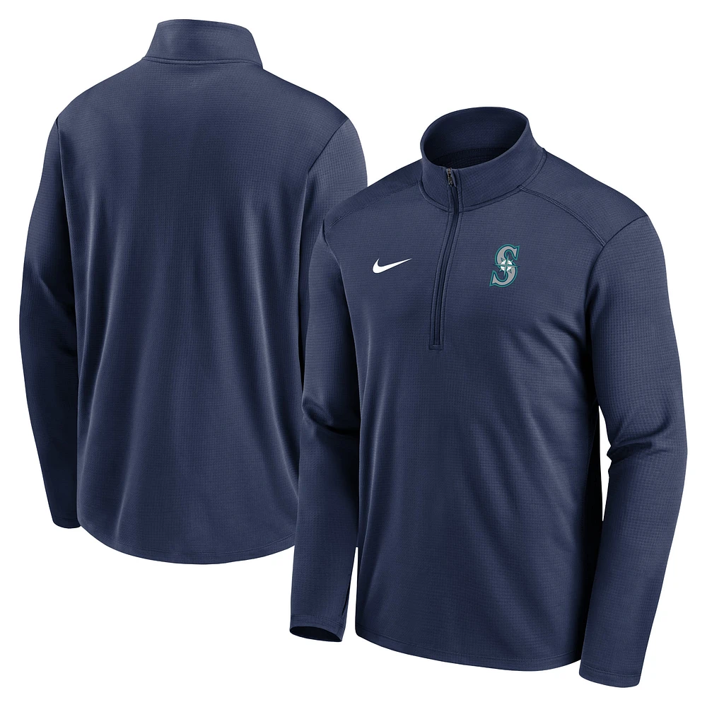 Men's Nike Navy Seattle Mariners Agility Pacer Performance Half-Zip Top