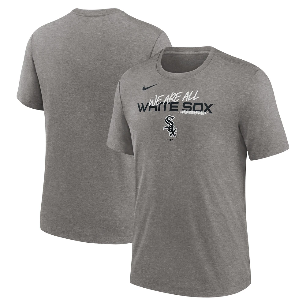 Men's Nike Heather Charcoal Chicago White Sox We Are All Tri-Blend T-Shirt