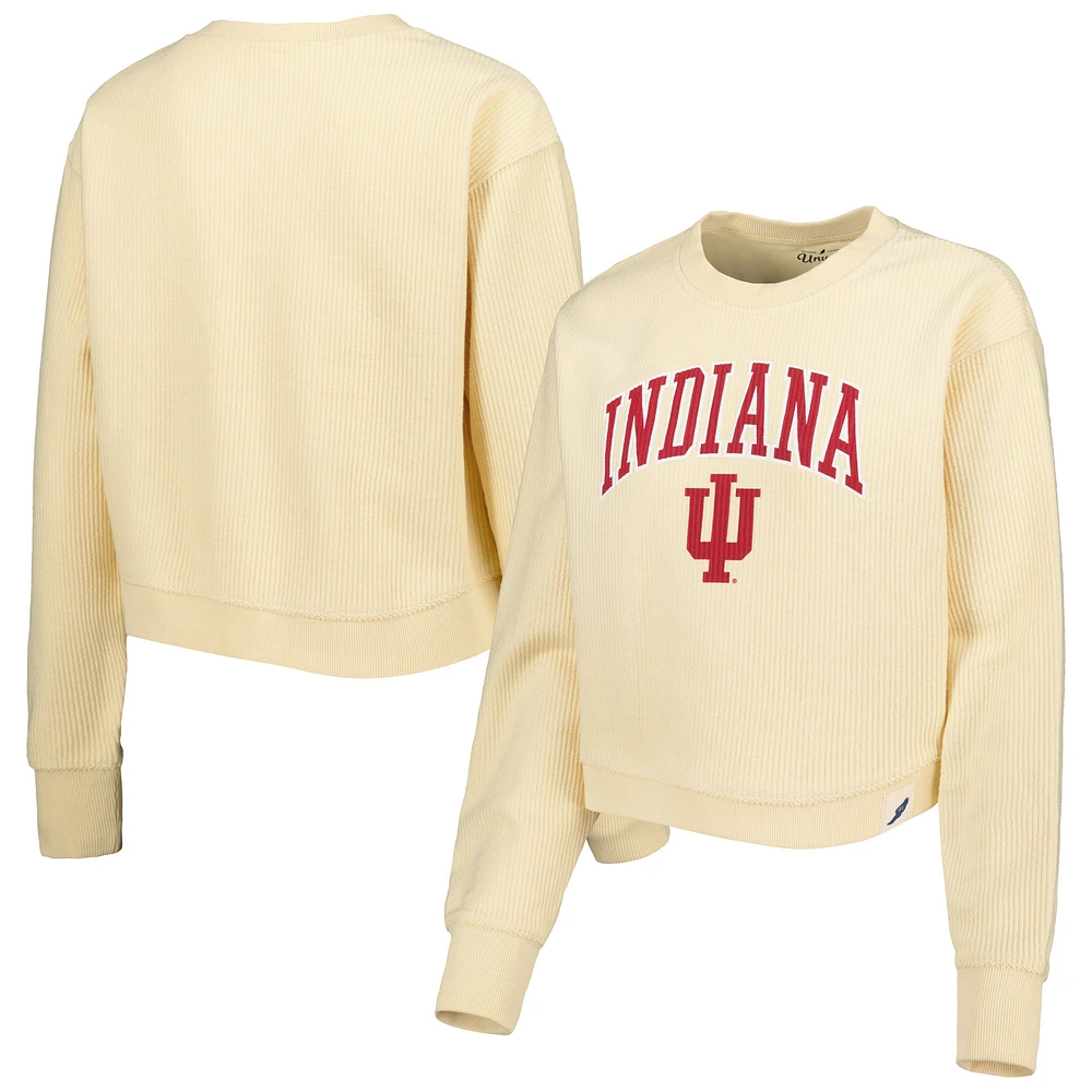 Women's League Collegiate Wear Cream Indiana Hoosiers Classic Campus Corded Timber Sweatshirt