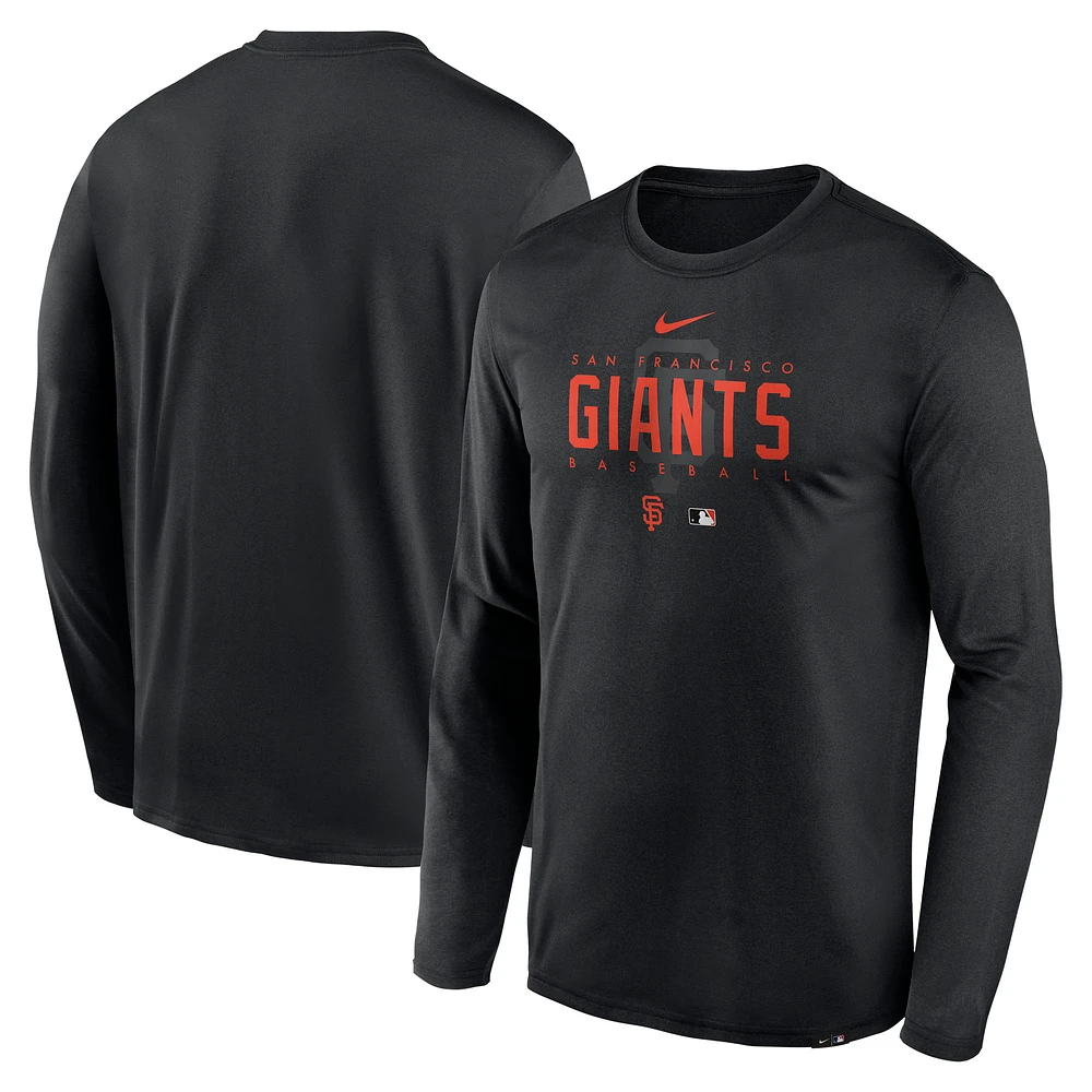 Men's Nike Black San Francisco Giants Authentic Collection Team Logo Legend Performance Long Sleeve T-Shirt