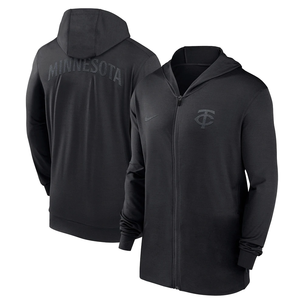 Men's Nike Minnesota Twins Authentic Collection Travel Performance Lightweight Full-Zip Hoodie