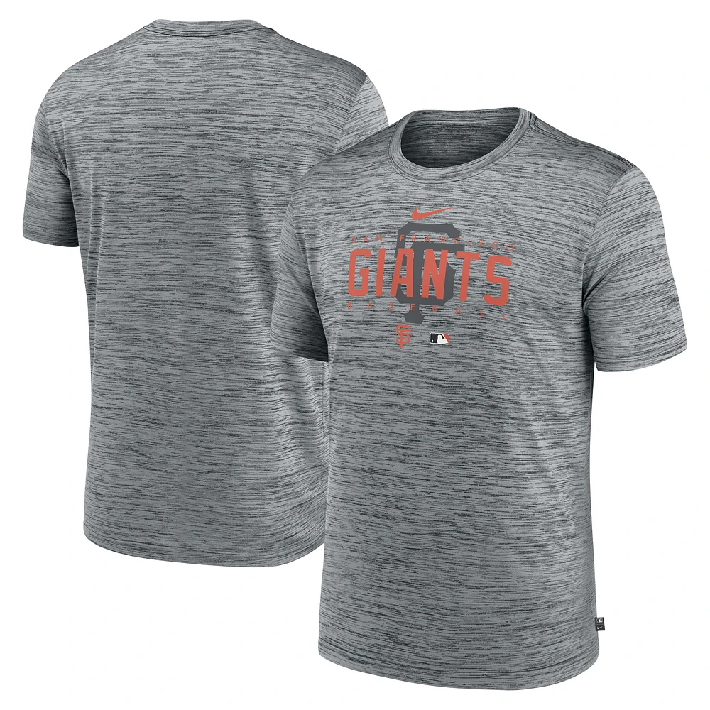 Men's Nike Heather Gray San Francisco Giants Authentic Collection Velocity Performance Practice T-Shirt