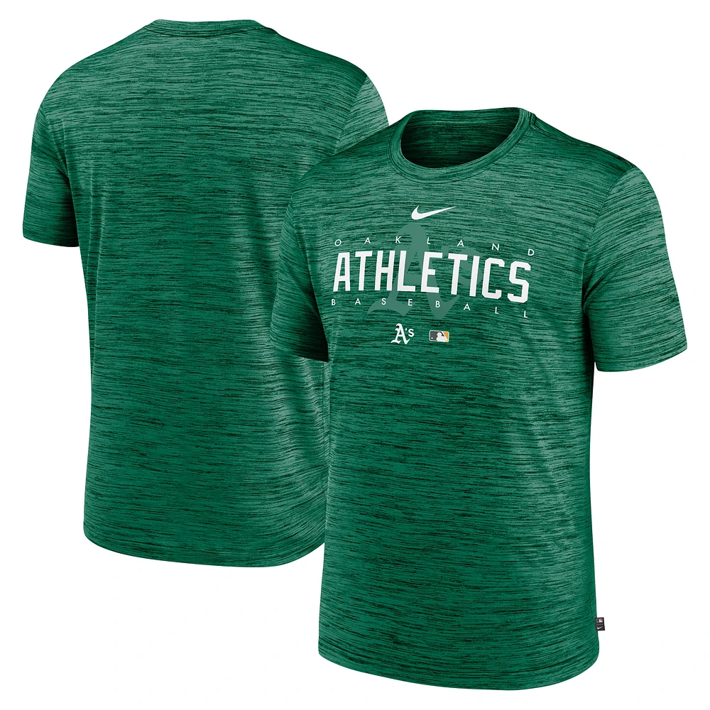 Men's Nike Green Oakland Athletics Authentic Collection Performance Velocity Practice T-Shirt