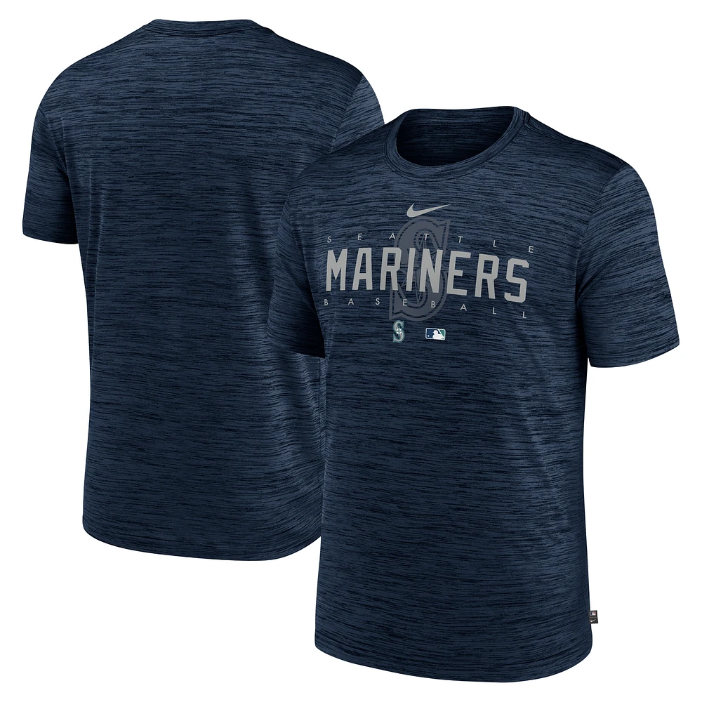 Men's Nike Navy Seattle Mariners Authentic Collection Velocity Performance Practice T-Shirt