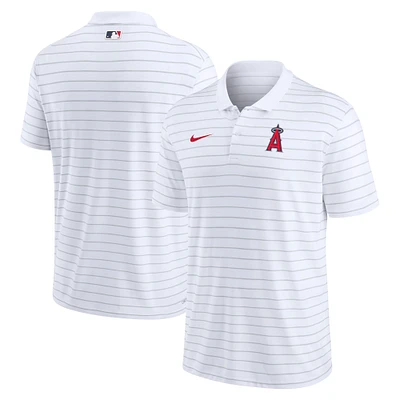 Men's Nike White Los Angeles Angels Authentic Collection Victory Striped Performance Polo