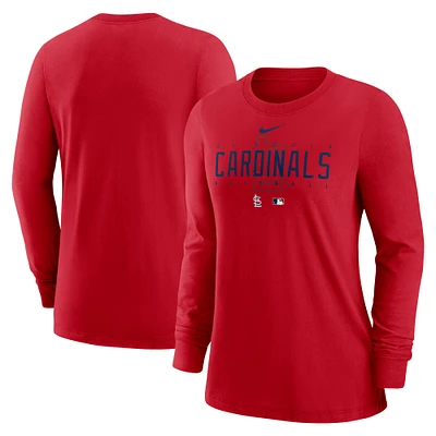 Women's Nike Red St. Louis Cardinals Authentic Collection Legend Performance Long Sleeve T-Shirt