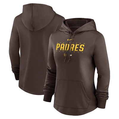 Women's Nike Brown San Diego Padres Authentic Collection Pregame Performance Pullover Hoodie