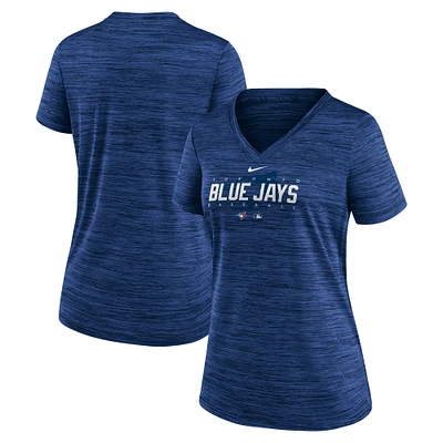 Women's Nike Royal Toronto Blue Jays Authentic Collection Velocity Practice Performance V-Neck T-Shirt