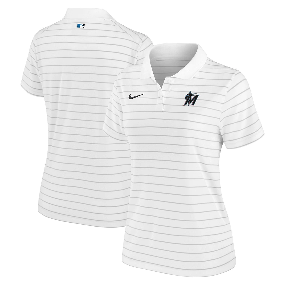 Women's Nike White Miami Marlins Authentic Collection Victory Performance Polo
