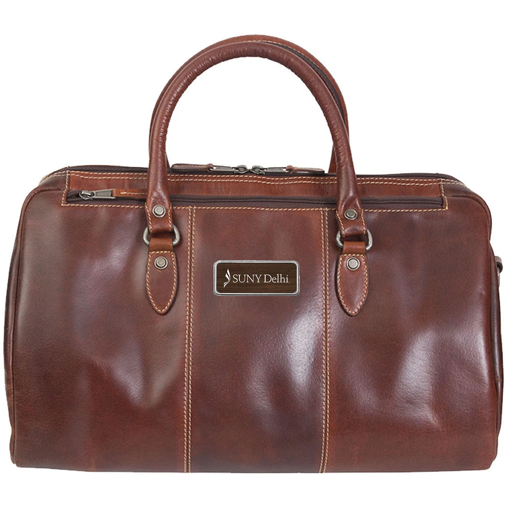 Brown SUNY Delhi Broncos Logo Plate Niagara Canyon Duffel Bag