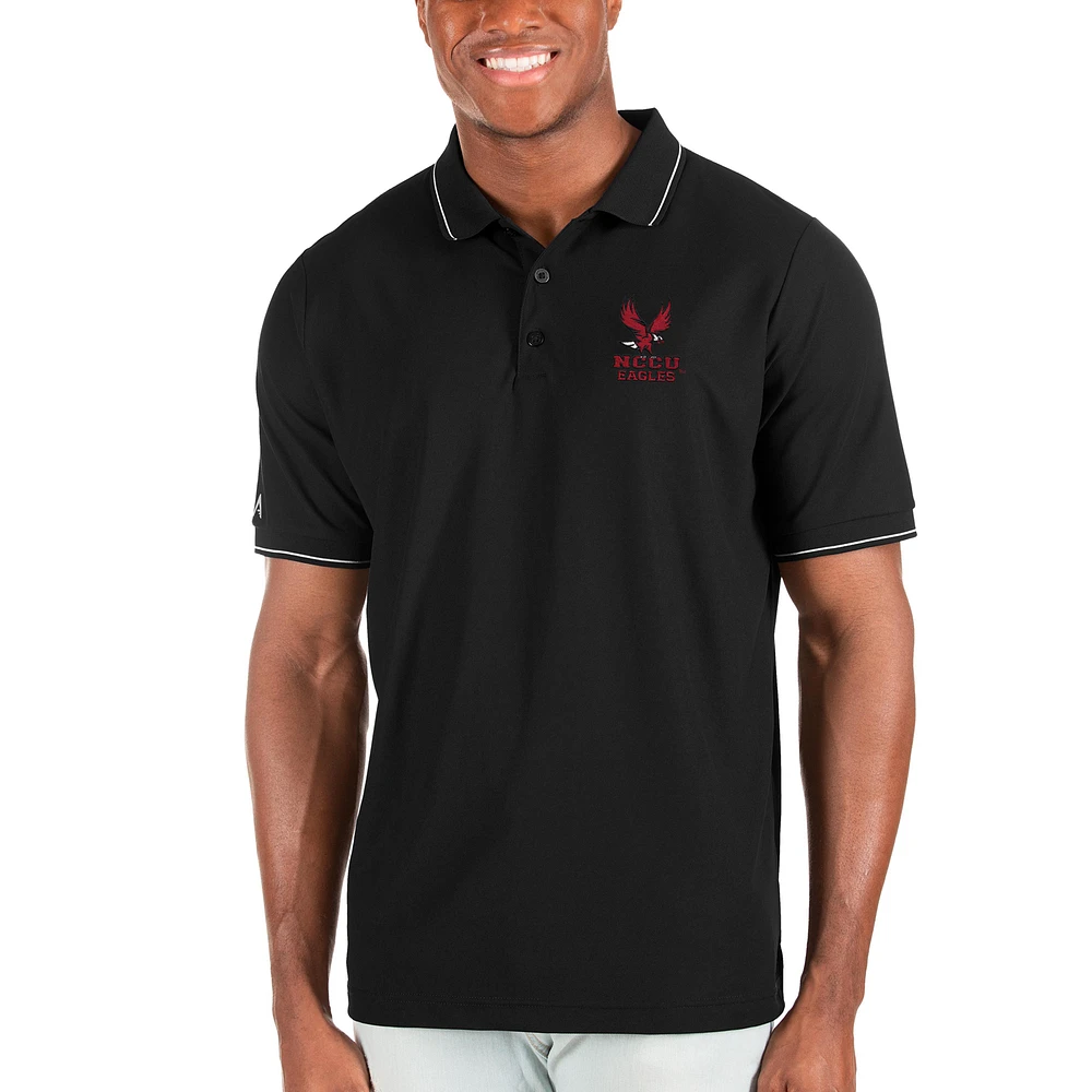 Men's Antigua Black North Carolina Central Eagles Affluent Polo