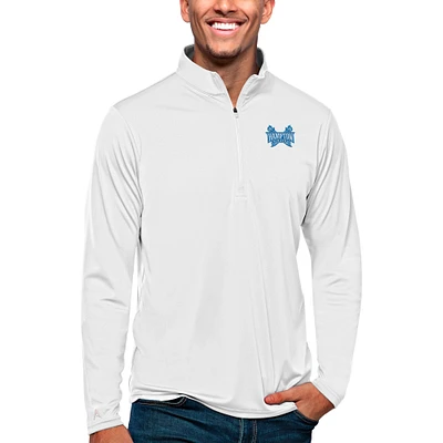 Men's Antigua White Hampton Pirates Tribute Quarter-Zip Pullover Top
