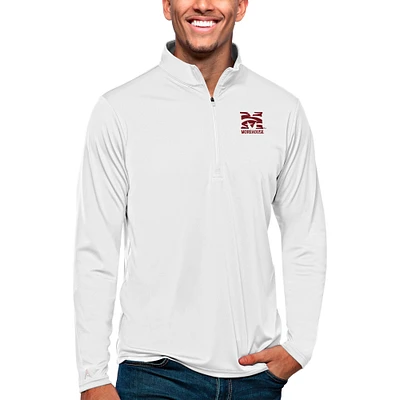 Men's Antigua Morehouse Maroon Tigers Tribute Quarter-Zip Pullover Top