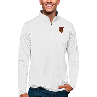 Men's Antigua Tuskegee Golden Tigers Tribute Quarter-Zip Pullover Top