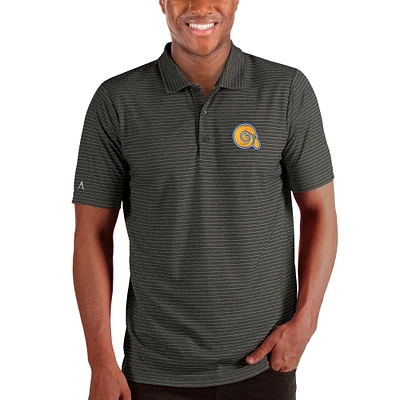 Men's Antigua Heathered Black Albany State Golden Rams Esteem Polo