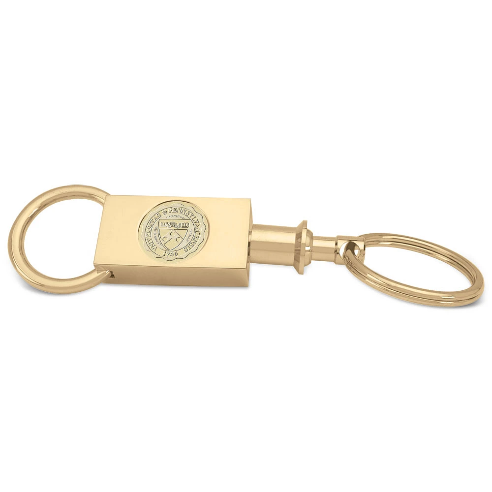 Gold Pennsylvania Quakers Personalized Key Ring