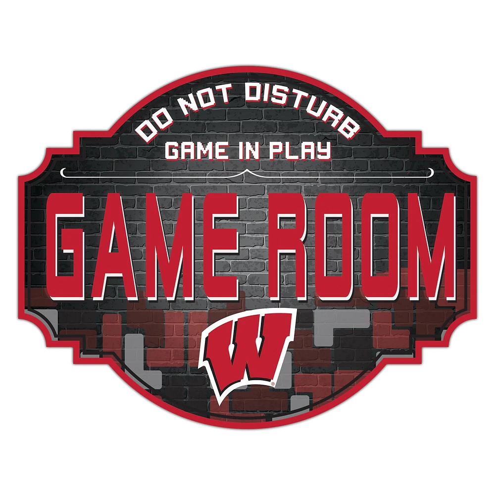 Wisconsin Badgers 12'' Game Room Tavern Sign