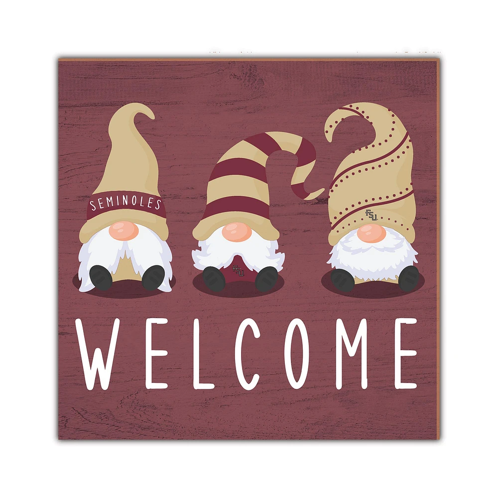 Florida State Seminoles 10'' x 10'' Welcome Gnomes Sign