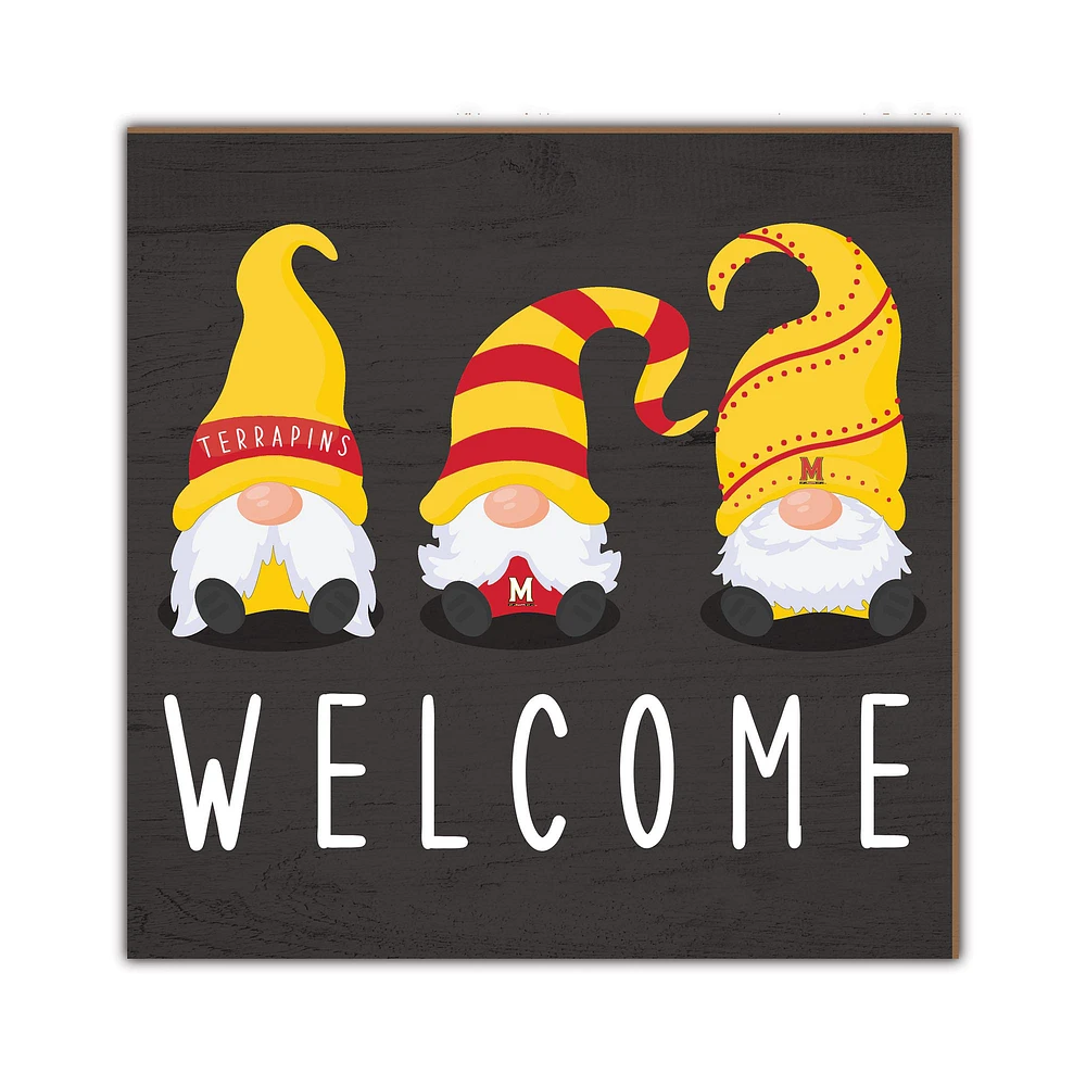 Maryland Terrapins 10'' x 10'' Welcome Gnomes Sign