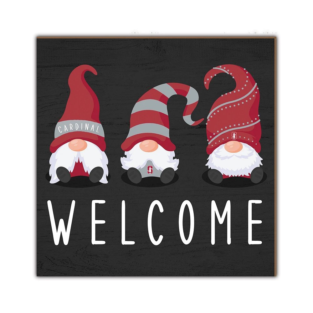 Stanford Cardinal 10'' x 10'' Welcome Gnomes Sign