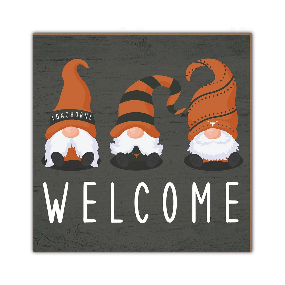 Texas Longhorns 10'' x 10'' Welcome Gnomes Sign