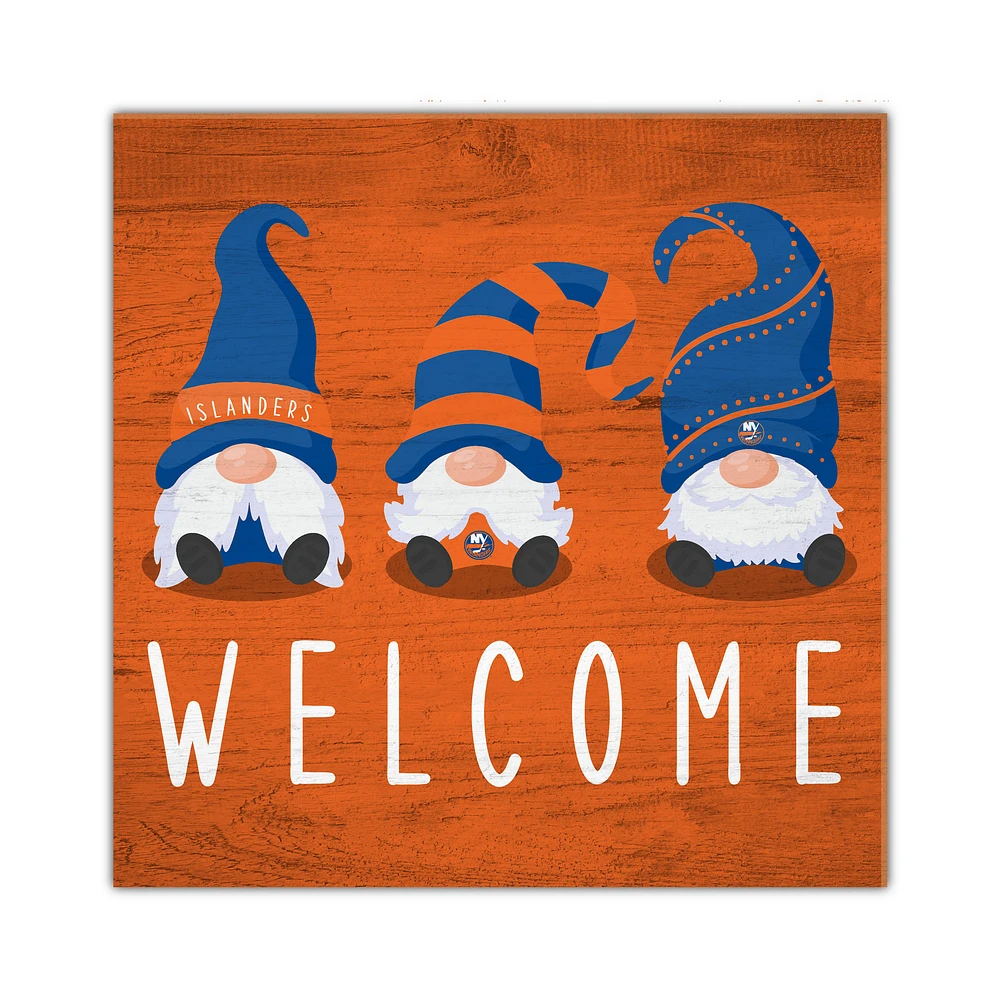 New York Islanders 10'' x 10'' Welcome Gnomes Sign