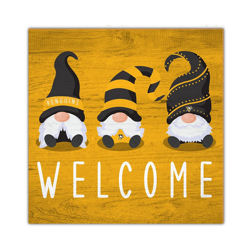 Pittsburgh Penguins 10'' x 10'' Welcome Gnomes Sign