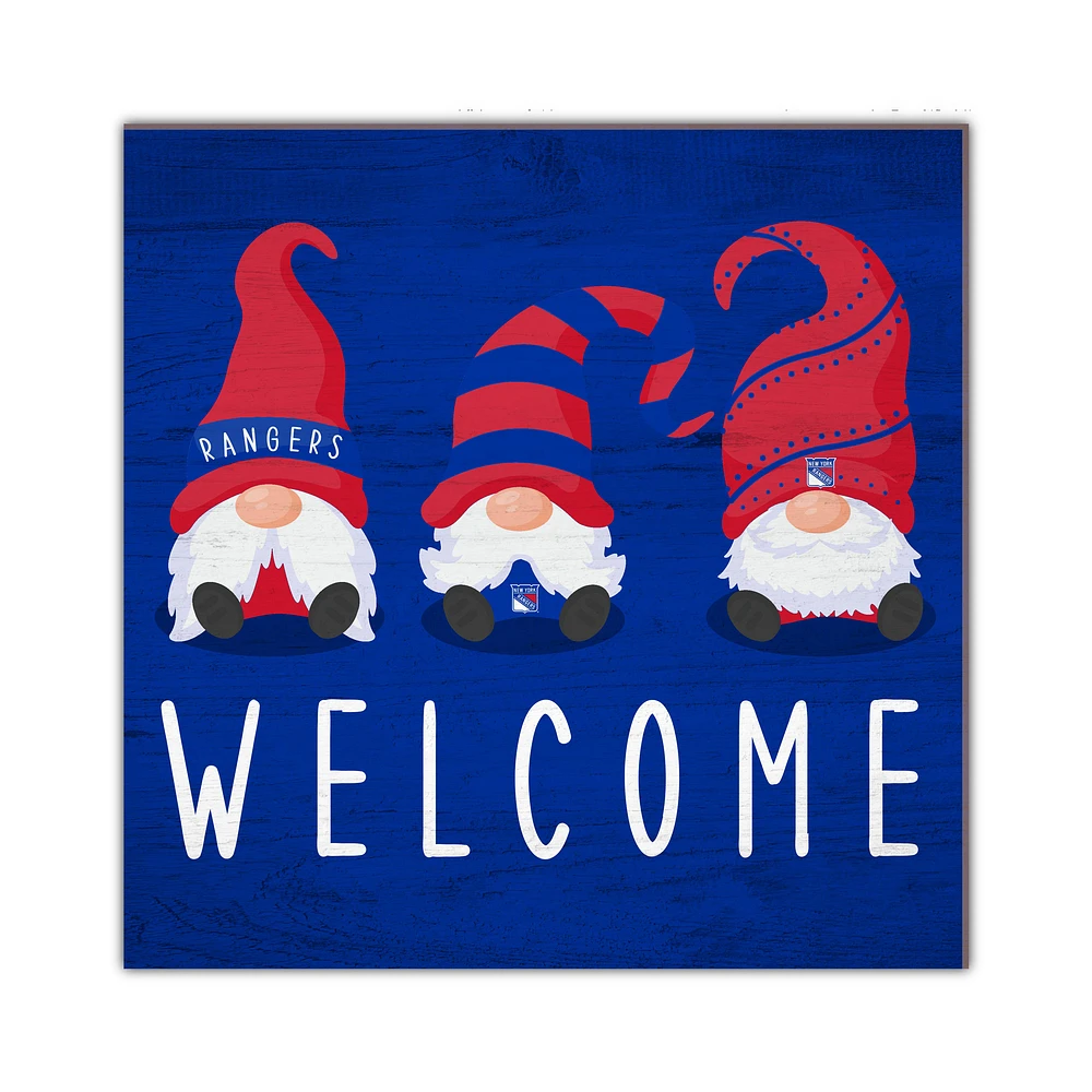 New York Rangers 10'' x 10'' Welcome Gnomes Sign