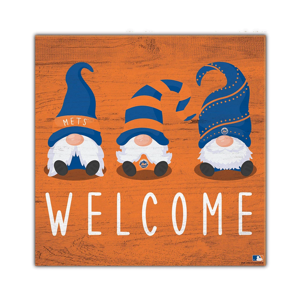 New York Mets 10'' x 10'' Welcome Gnomes Sign