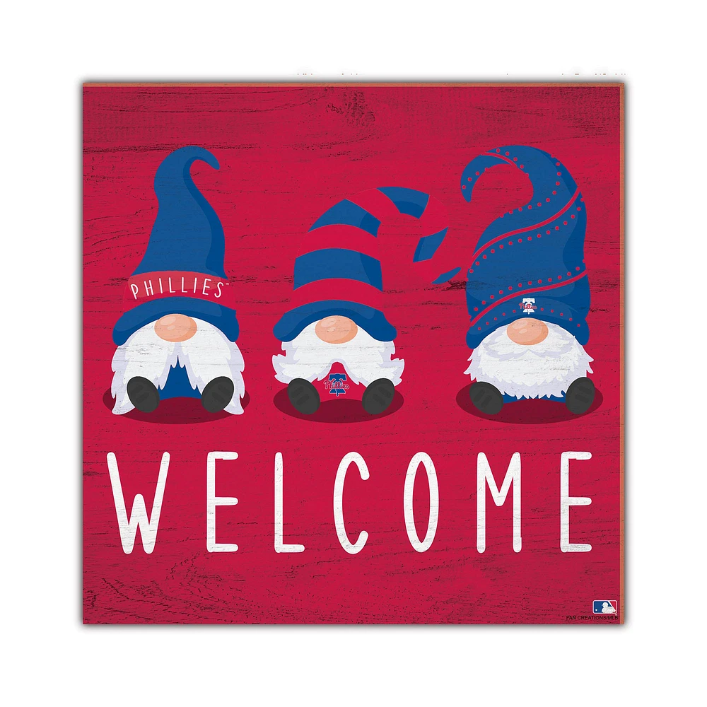Philadelphia Phillies 10'' x 10'' Welcome Gnomes Sign
