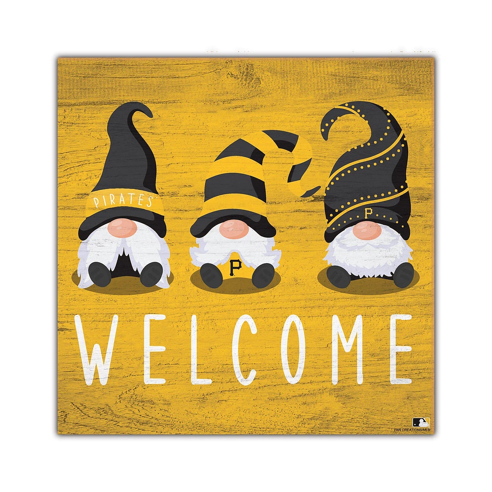 Pittsburgh Pirates 10'' x 10'' Welcome Gnomes Sign