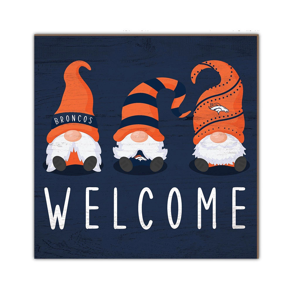 Denver Broncos 10'' x 10'' Welcome Gnomes Sign