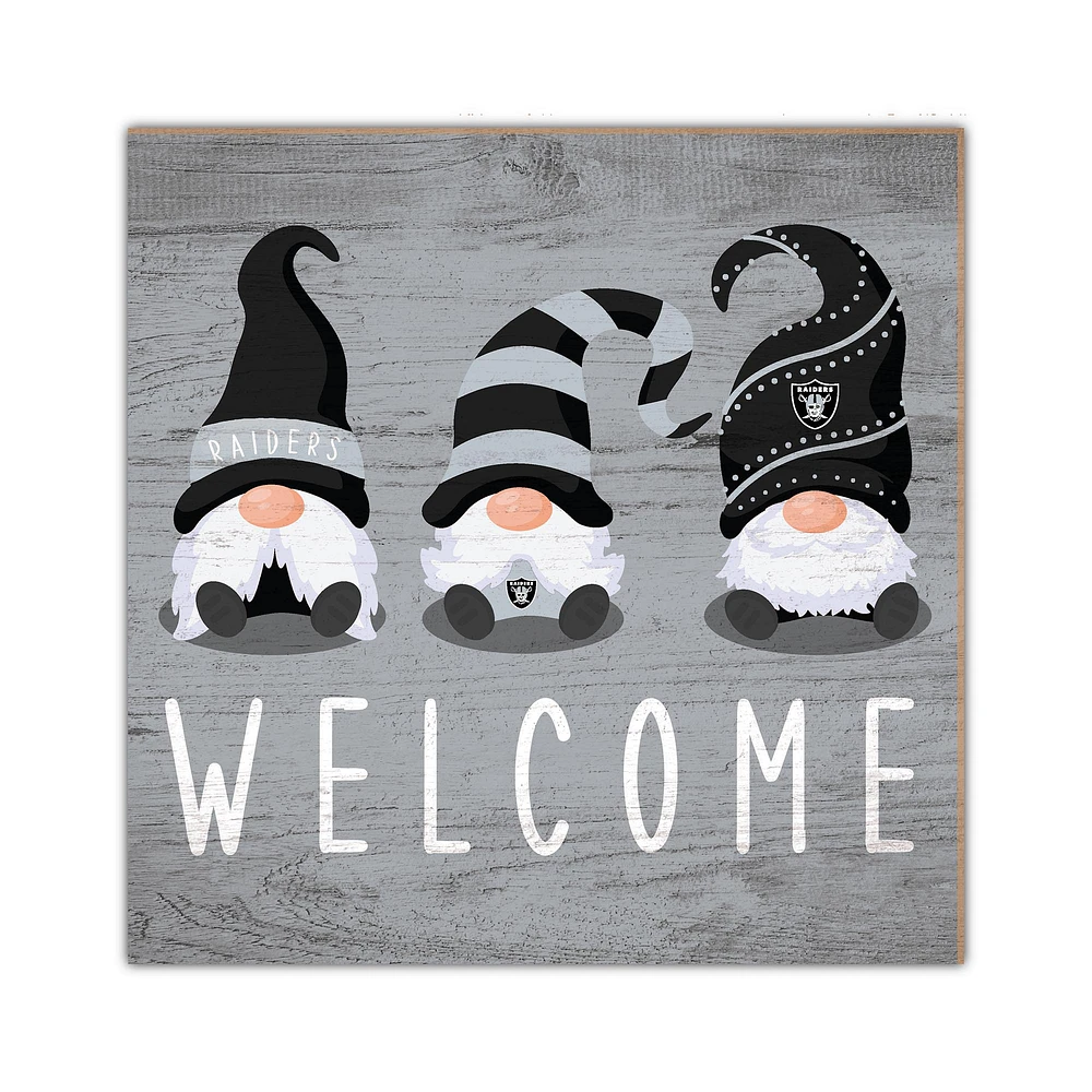 Las Vegas Raiders 10'' x 10'' Welcome Gnomes Sign