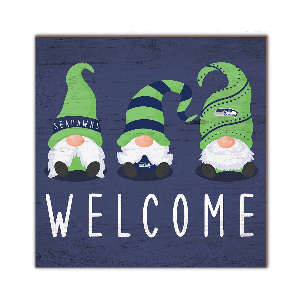Seattle Seahawks 10'' x 10'' Welcome Gnomes Sign