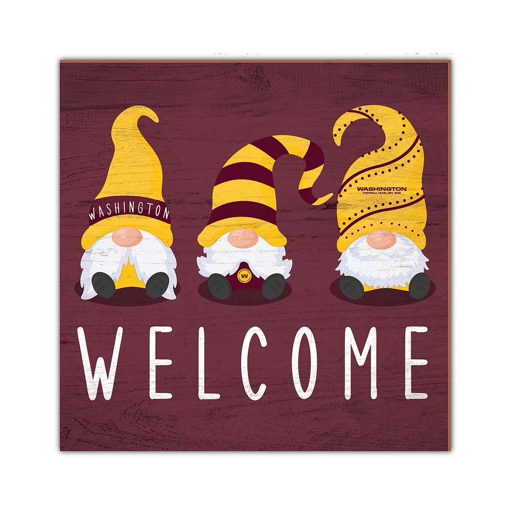 Washington Commanders 10'' x 10'' Welcome Gnomes Sign