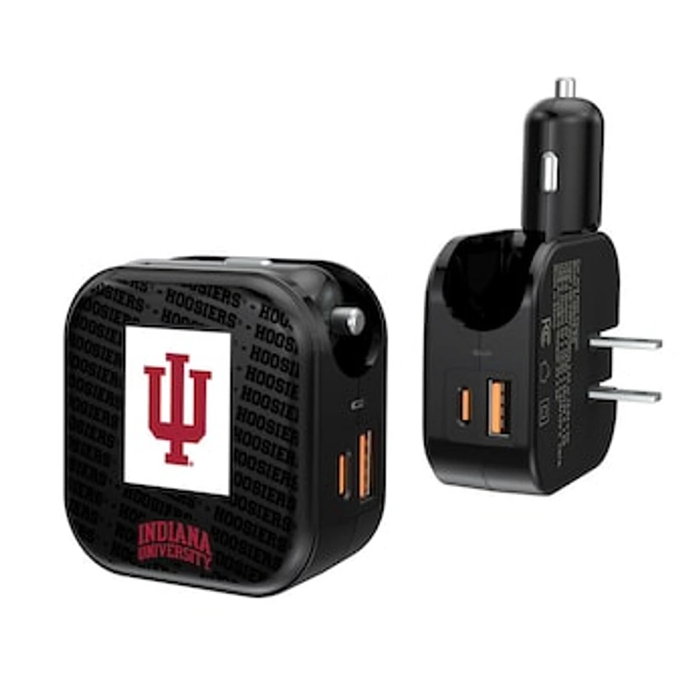 Indiana Hoosiers Team Logo Dual Port USB Car & Home Charger