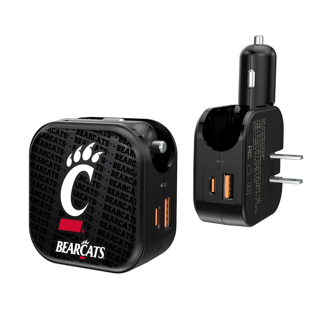 Cincinnati Bearcats Team Logo Dual Port USB Car & Home Charger