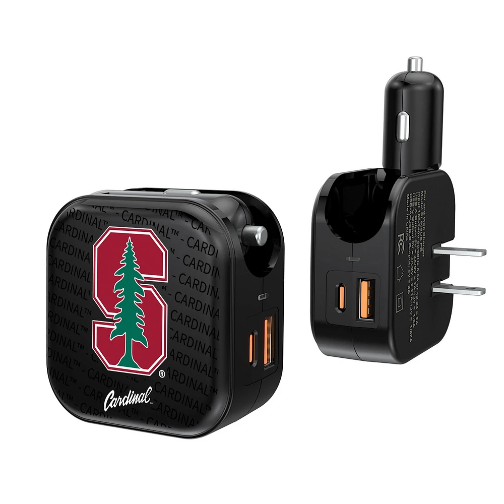 Stanford Cardinal Team Logo Dual Port USB Car & Home Charger