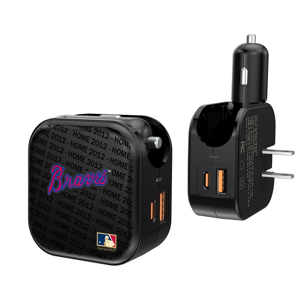 Atlanta Braves Team Logo Dual Port USB Car & Home Charger